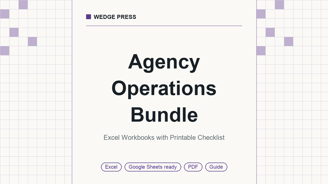 Cover of Agency Operations Bundle, Excel Workbooks with Printable Checklist
