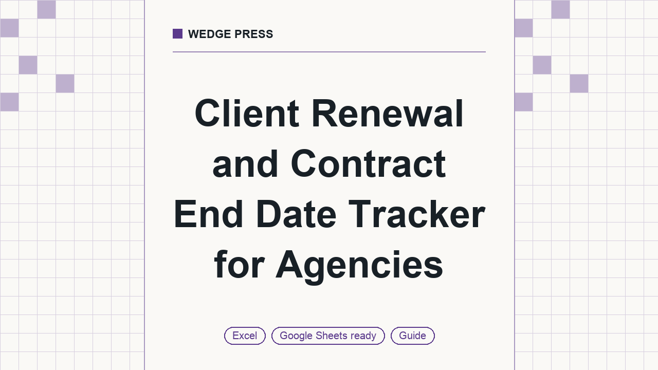 Cover of Client Renewal and Contract End Date Tracker for Agencies, Excel