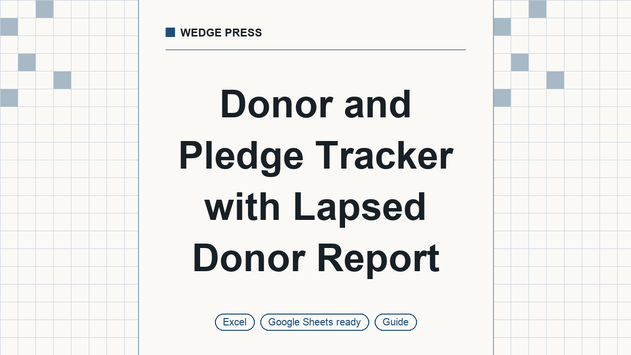 Cover of Donor and Pledge Tracker with Lapsed Donor Report, Excel