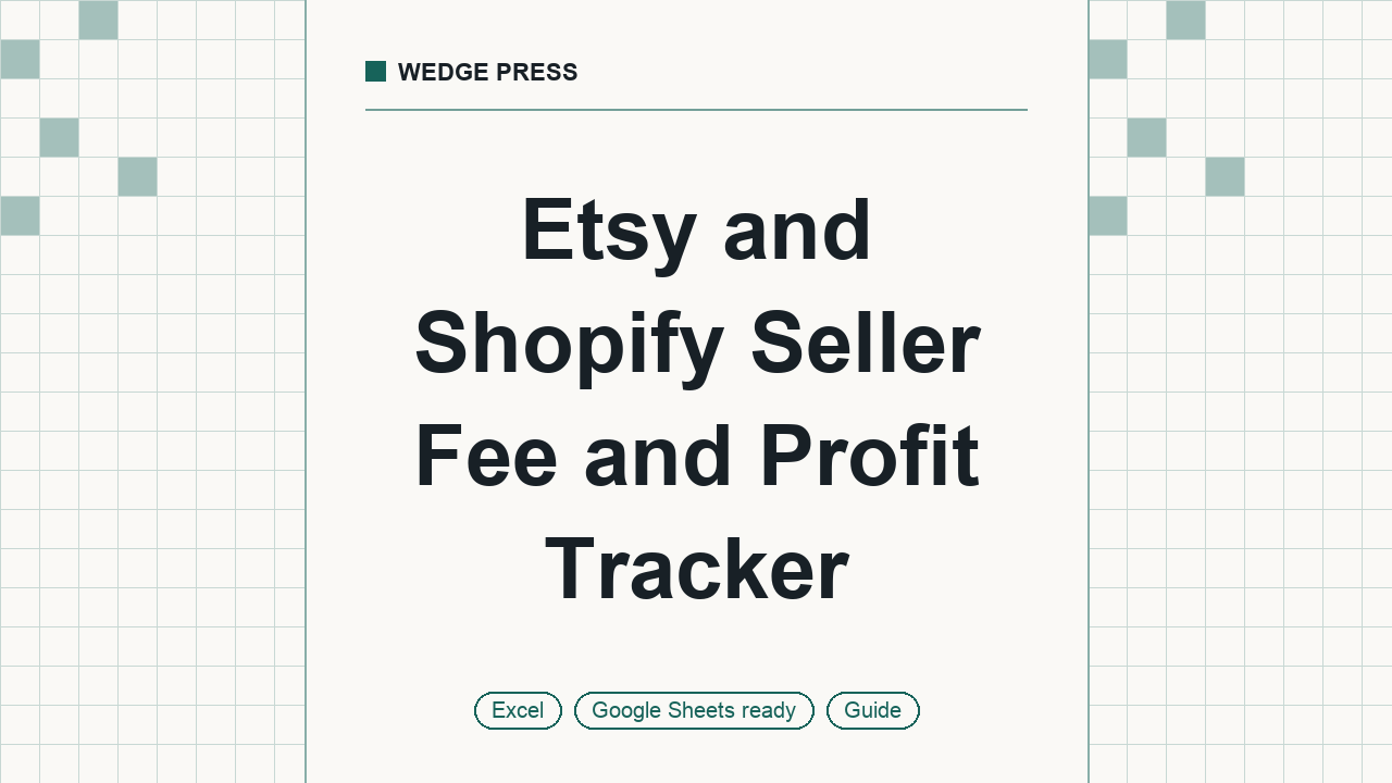 Cover of Etsy and Shopify Seller Fee and Profit Tracker, Google Sheets