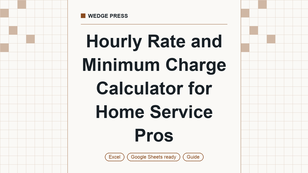 Cover of Hourly Rate and Minimum Charge Calculator for Home Service Pros, Excel