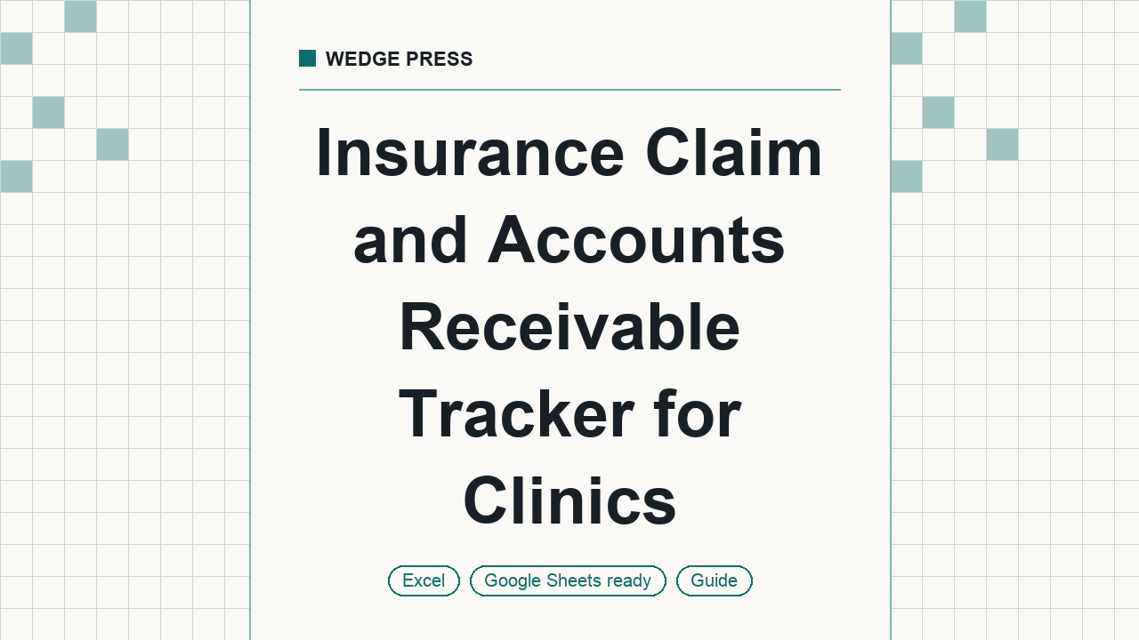 Cover of Insurance Claim and Accounts Receivable Tracker for Clinics, Excel