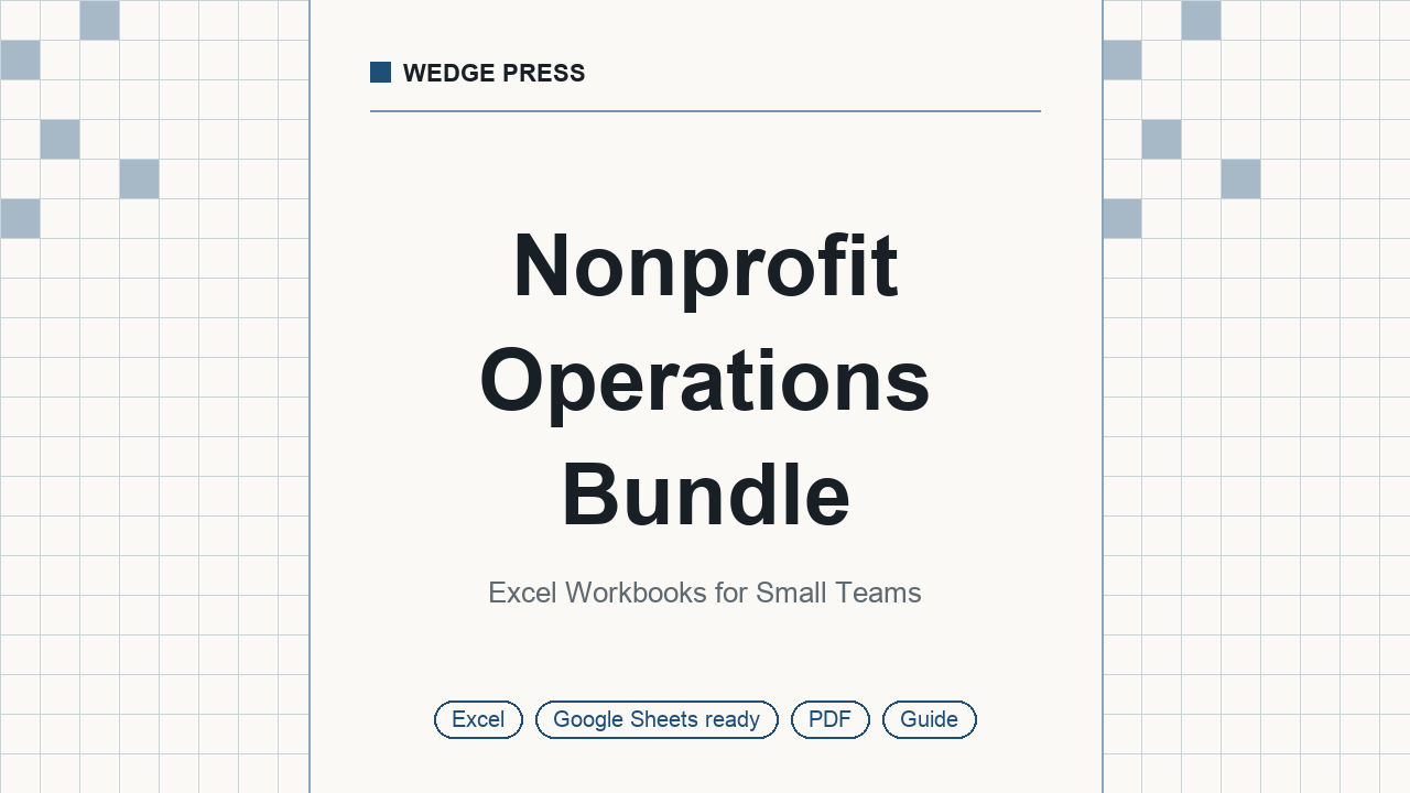 Cover of Nonprofit Operations Bundle, Excel Workbooks for Small Teams